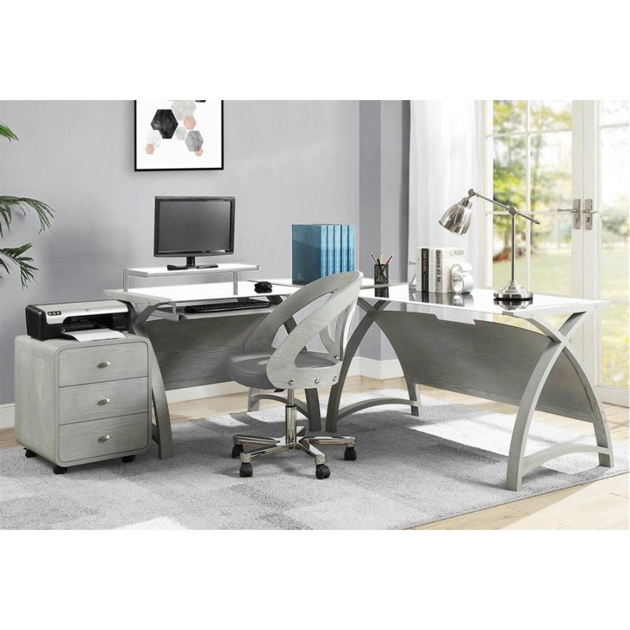 Curve Home Office Desk - Walnut, Oak or Grey Oak